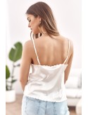 Lingerie top with embroidered neckline, cream 6978 - Online store - Boutique